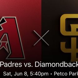 6/8 Padres Vs Diamondbacks  - 2 Tickets section 113
