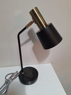 Mid Century MCM Scandinavian Black Gold Desk Lamp