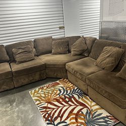 6PC BROWN SECTIONAL COUCH W/ FREE DELIVERY 