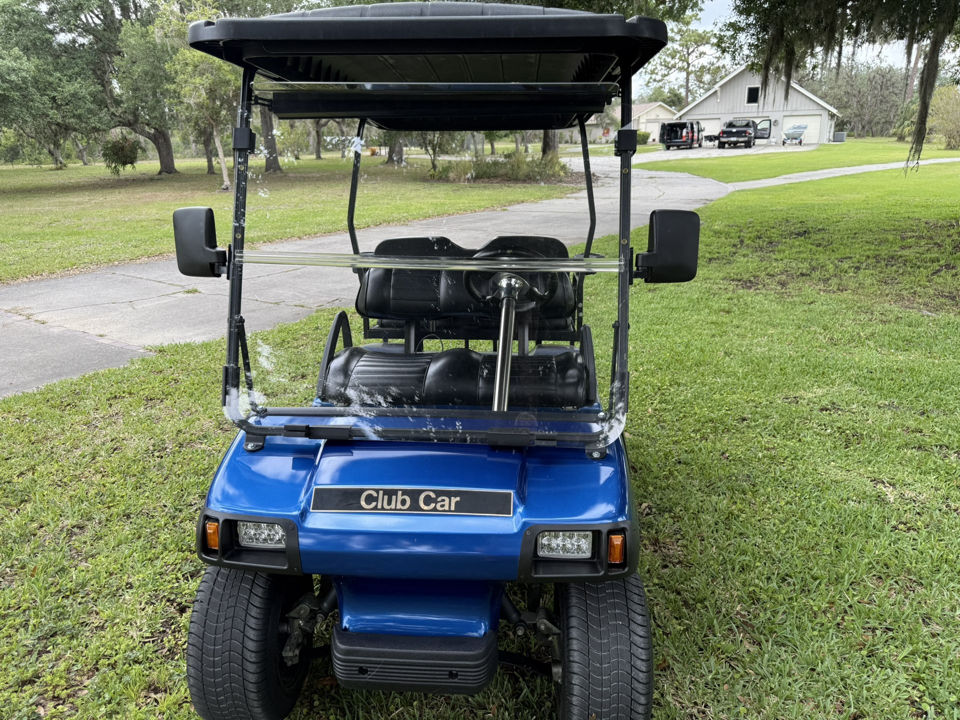 Blue Custom Club Car Golf Cart