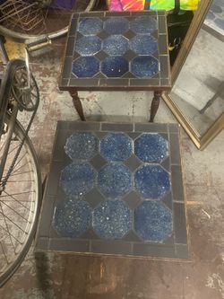 Pair of wood tables