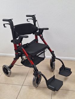 Walkers for Seniors, Wheelchairs for Adults, Rollator Walker with Seat, 2 in 1 Rollator Transport Chair
