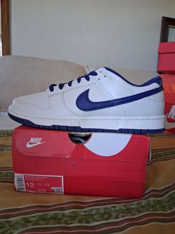 Nike Dunk Low "White. Royal Blue" Size 12 Brand New