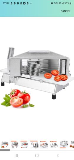 Commercial Tomato Slicer, 3/8" Heavy Duty Tomato Slicer Tomato Cutter With Built-In Cutting Board for Home or Restaurant Use
