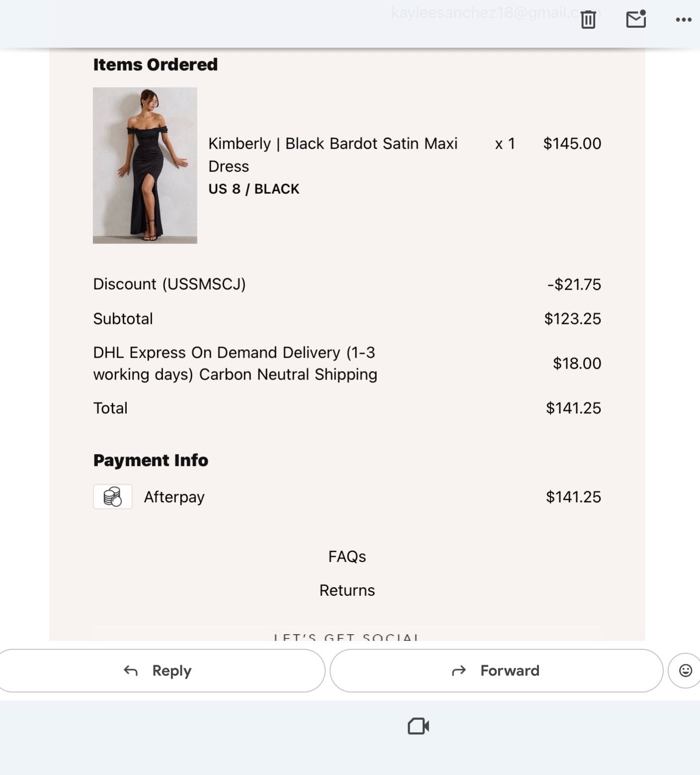 Black formal dress