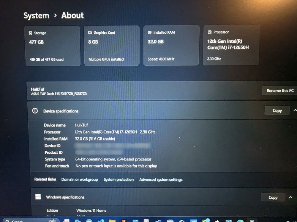 Asus Tuf Dash F15