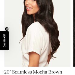 Luxy 20” Seamless Dark Brown Hair Extensions 