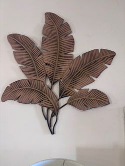 Pair of Large Metal Palm Leaf Wall Art