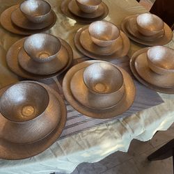 Gold Glitter Dishes Set Of 8