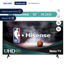 Hisense 58" Class 4K UHD LED LCD Roku Smart TV HDR R6 Series 58R6E3