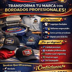 BORDADO DE GORRAS CAMISAS Y CHAMARRAS AL GUSTO 