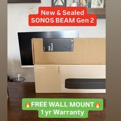 🔥 SONOS BEAM 2  $400 🔥 FREE WALL MOUNT 🔥 1 Yr Warranty 🔥