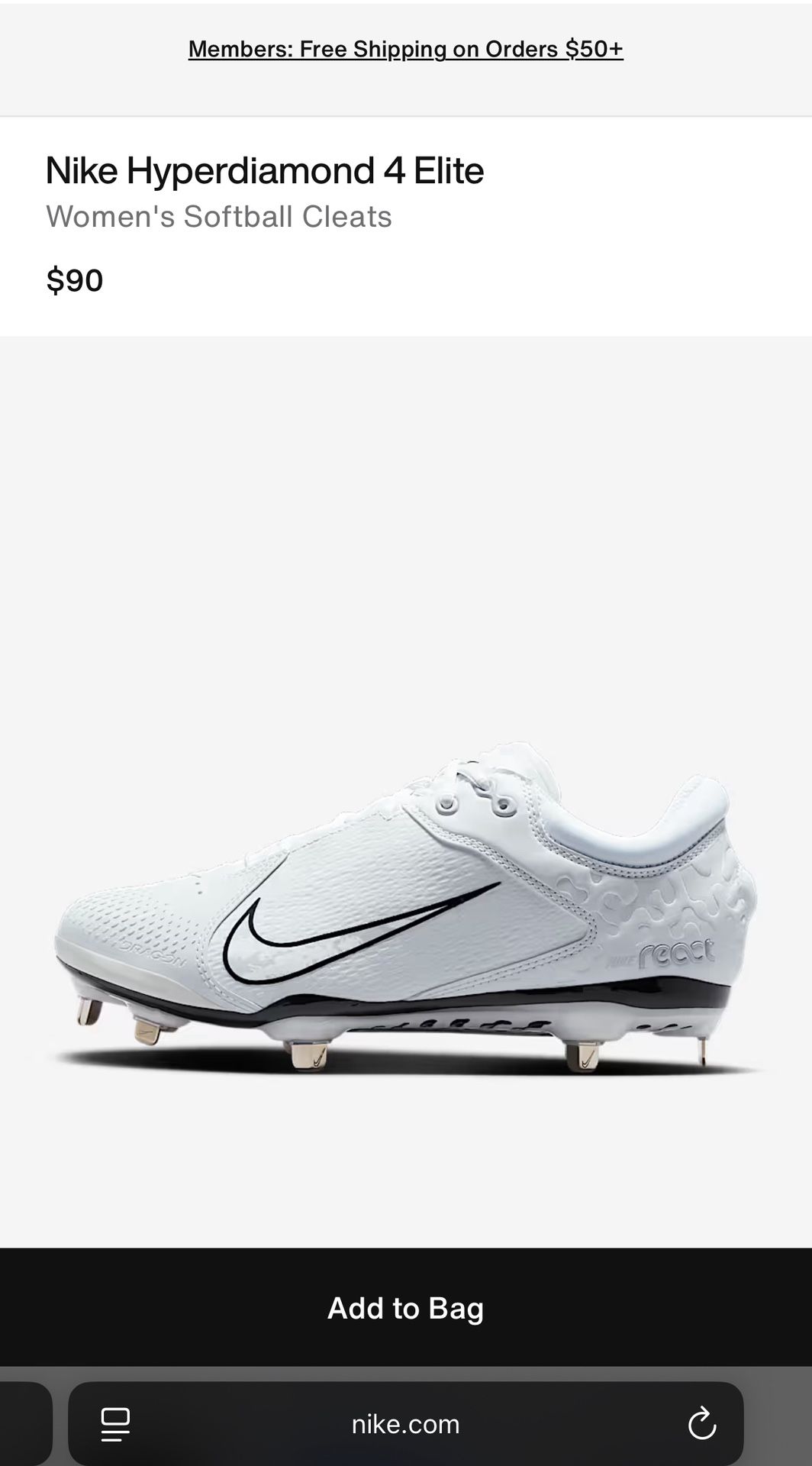 BUNDLE NIKE HYPERDIAMOND 4 ELITE SOFTBALL METAL CLEATS - 9.5W & 10W - BRAND NEW! 