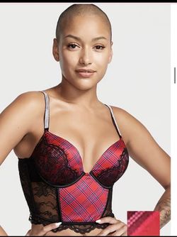 Victoria Secret BOMBSHELL PUSH UP BRA Corset 34B Shine Strap