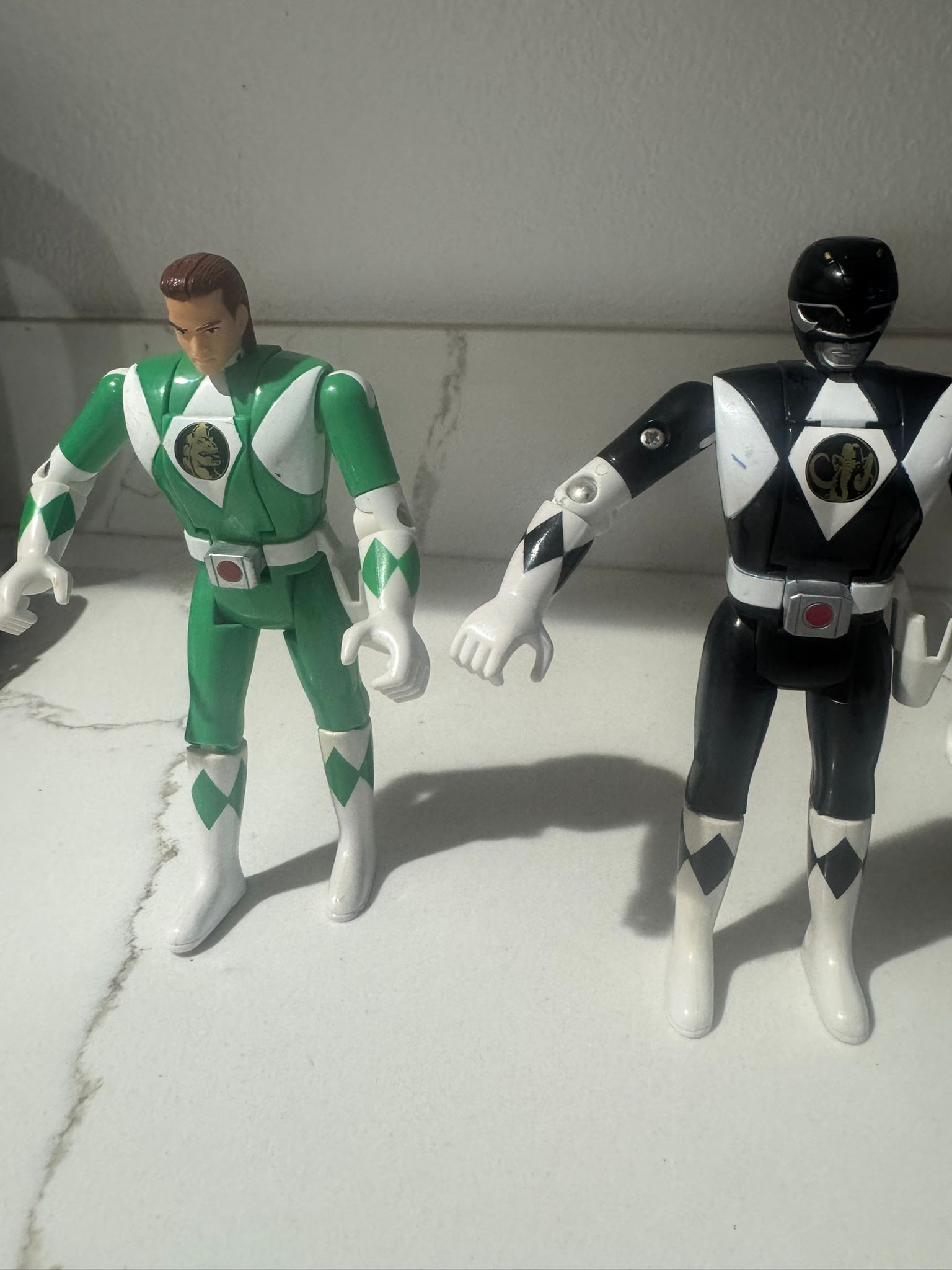 Bandai Vintage Power Rangers Green and black Ranger 5.5 Inch Flip Head Action Figure 1993