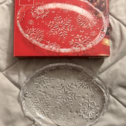 New Mikasa Snowflake Glass Sweet Dish