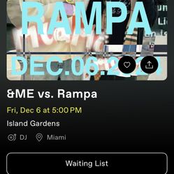 2 Tickets To Rampa / Kienemusik 350$ Per Ticket 