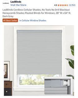 Lazblind Cordless Dark Gray 28Wx64H
