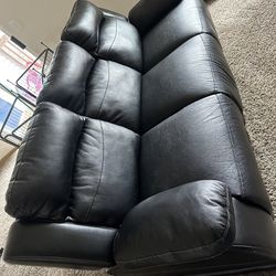 Leather Couch Recliners With LED Underglow