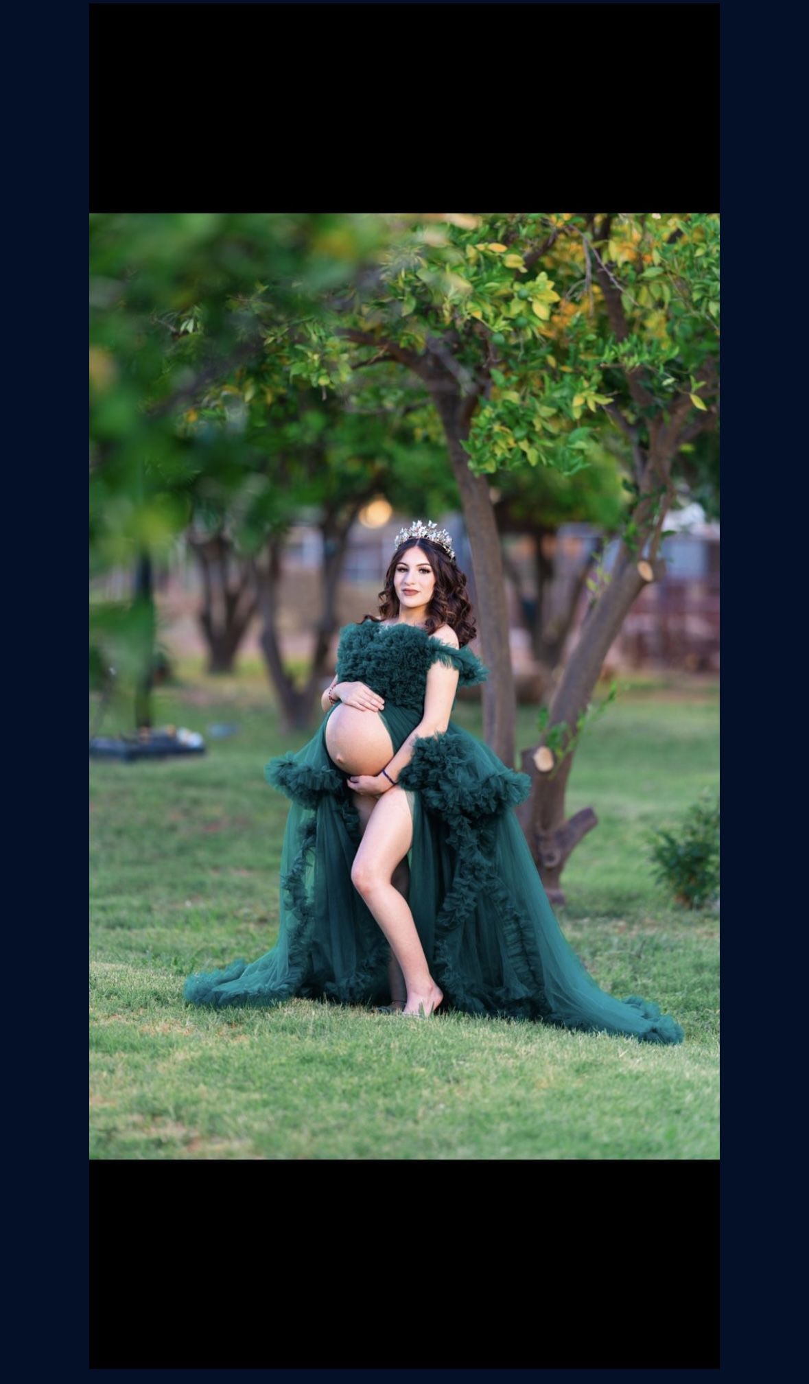 Green Maternity Photoshoto Dress