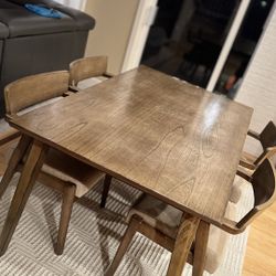 Dining Table with 4 Chairs - Solid and Sturdy - Good Used Condition