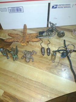 Cast iron animal ,insect, and other pieces lot.sold separately