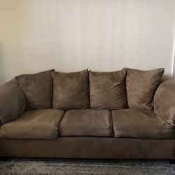 Brown Suede Fold Out Couch 