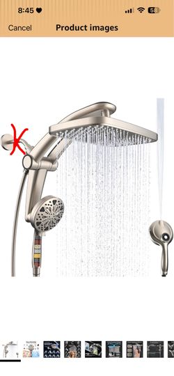 Rain Shower Head with Handheld High Pressure rainfall Shower Heads with Handheld Spray Combo Adjustable one-piece stand daul shower head Built-in