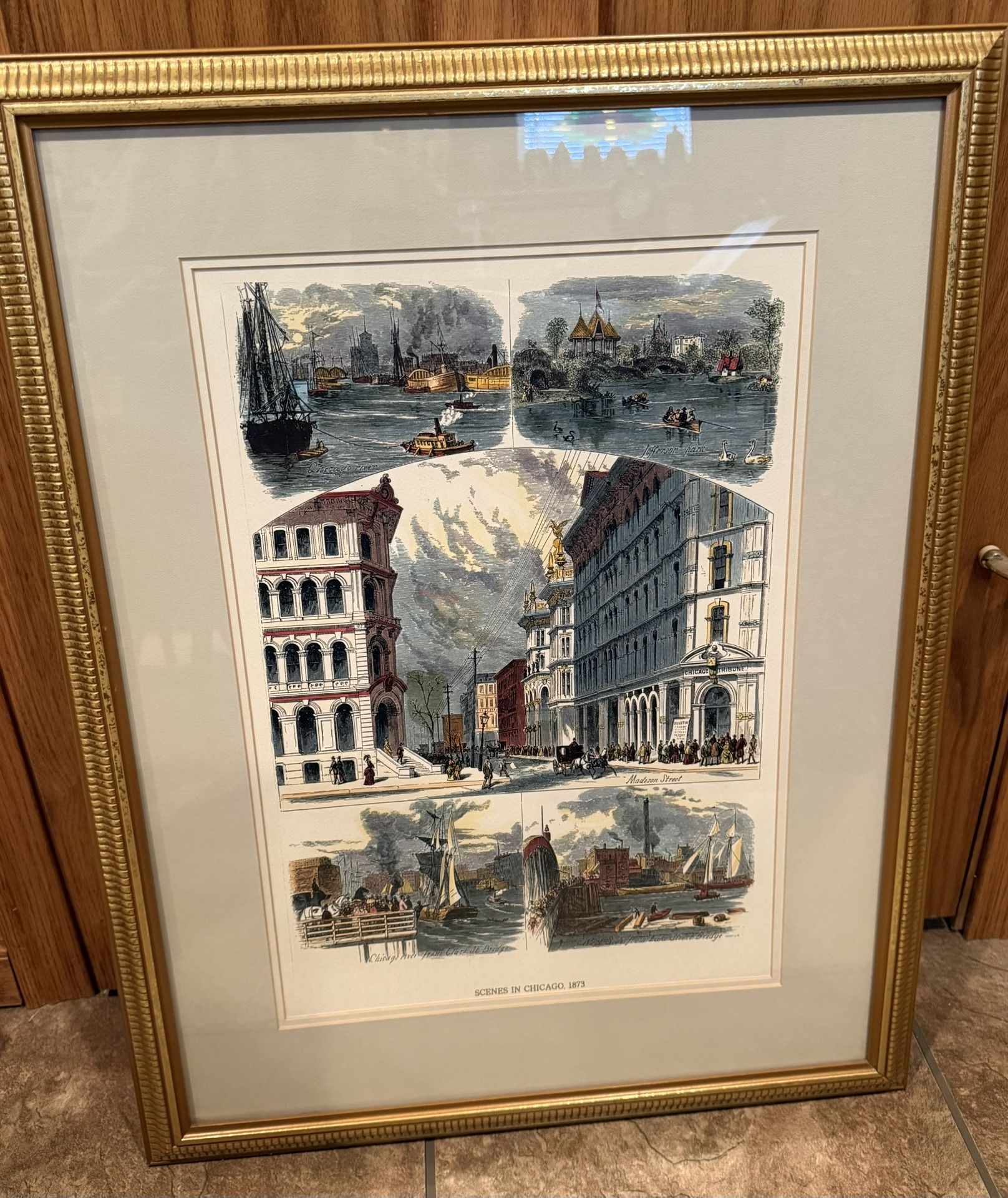 1873 Scenes In Chicago Frames Wall Art Print palmer house