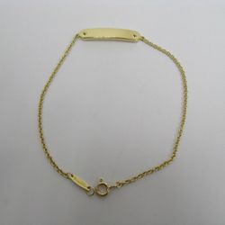 Tiffany & Co. 18K Yellow Gold 7" Tag Chain ID Bracelet