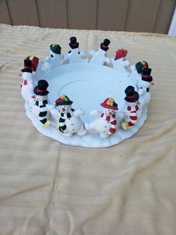 Partylite Snowman 3wick Candle Holder