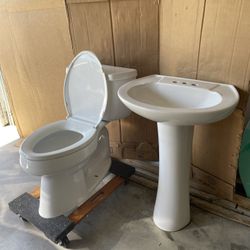 Toilet And Pedestal Sink