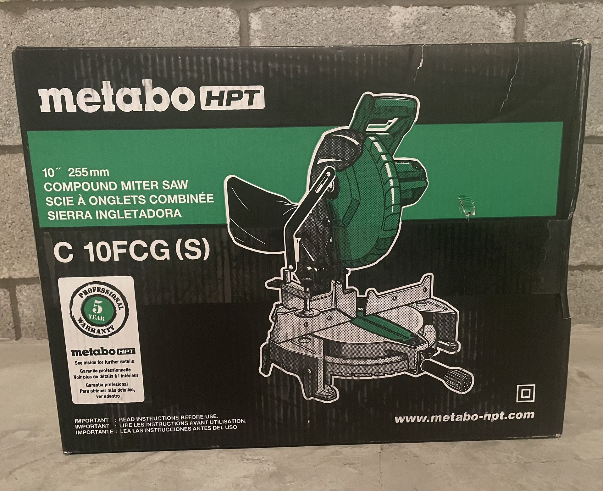 NEW!!! Metabo HPT 10" Compound Miter Saw C10FCG(S) - Unopened Box!