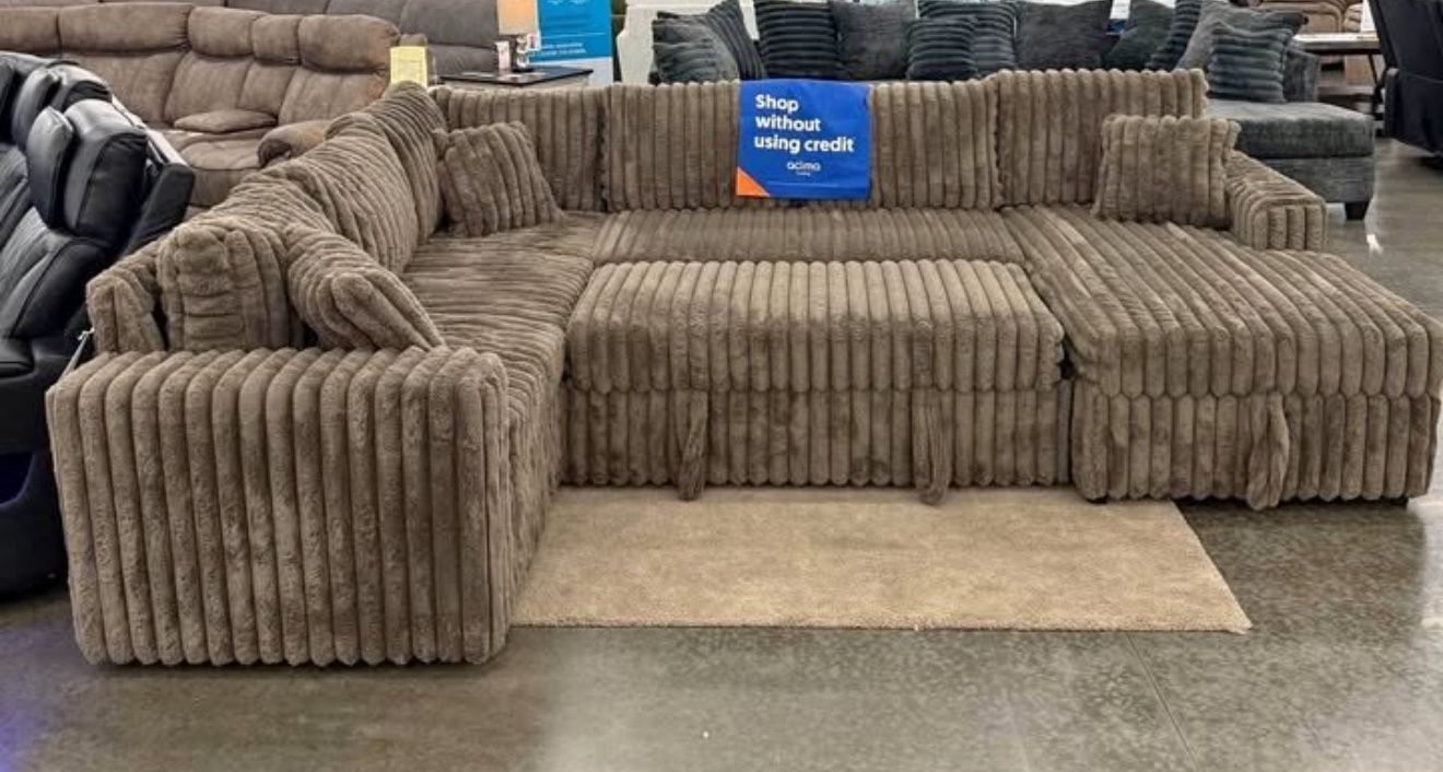 Brown Sleeper Sectional