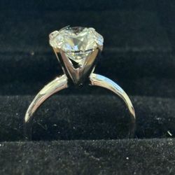 New 2.54 Carat Round Diamond Engagement Ring 14k White Gold