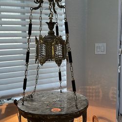 Mid-Century Hollywood Regency Hanging End Table/Lamp