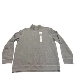 Sonoma Men’s Supersoft Fleece Quarter-Zip Pullover Gray  New Size L Stylish