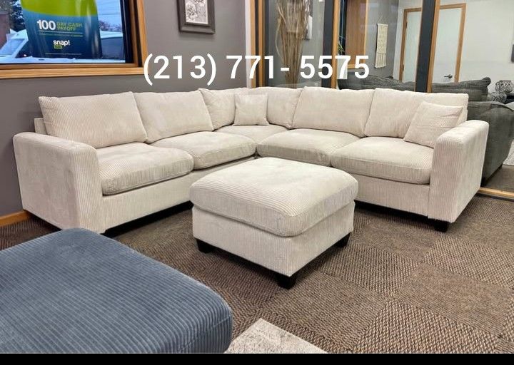 4-pc Sectional Sofa Set With Ottoman