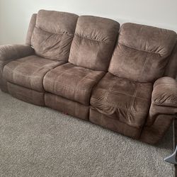 2 Recliners Sofas With Charger And Cup Holders