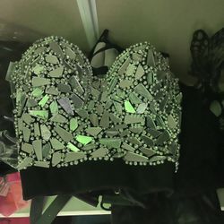 Halloween Costume. Mirror Top Corset. Size medium.