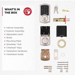 Kwikset SmartCode 270 Keyless Entry Electronic Touchpad Deadbolt Door Lock with Auto-Lock, Custom User Codes, Advanced Security in Satin Nickel Tradit