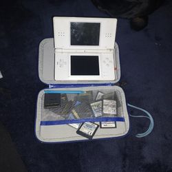 Nintendo DS With Games And Case