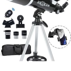 Telescope for Adults & Beginner - 80mm Aperture 600mm Fully Multi-Coated High Transmission Coatings with AZ Mount Tripod Phone Adapter, Carrying Bag, 