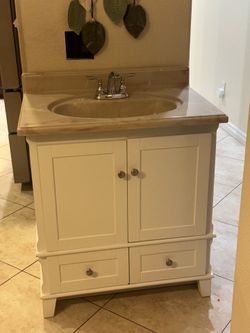 Bathroom Vanity with Sink – 31” White Vanity