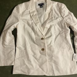Liz Claiborne Career All White Jacket-Sz 12-New