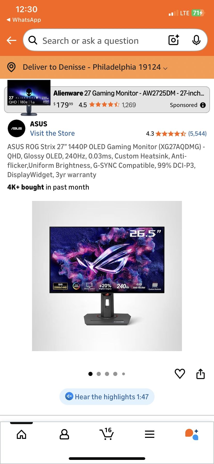Gaming Monitor Asus