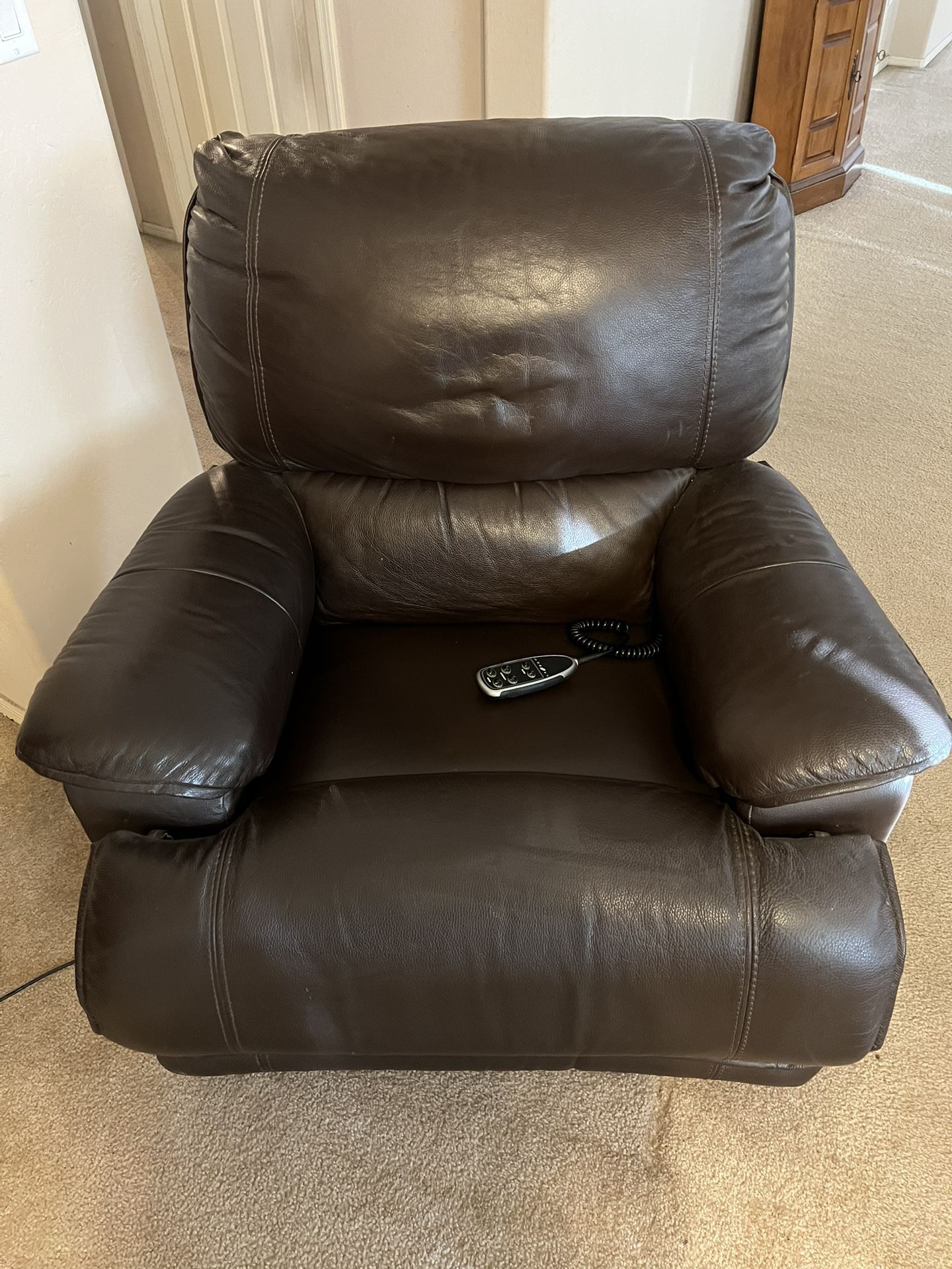 Genuine Leather Power Recliner Chair
