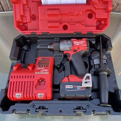 Milwaukee M18 Fuel 18 Volt 1/2” Hammer Drill w/ Auto Stop , XC 5.0ah Battery Charger And Hard Case / BRAND NEW