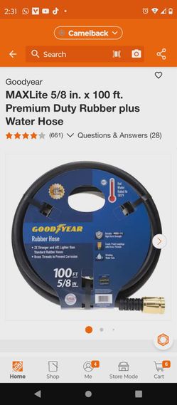 New Good year 100ft 5/8" Rubber hose 400 psi