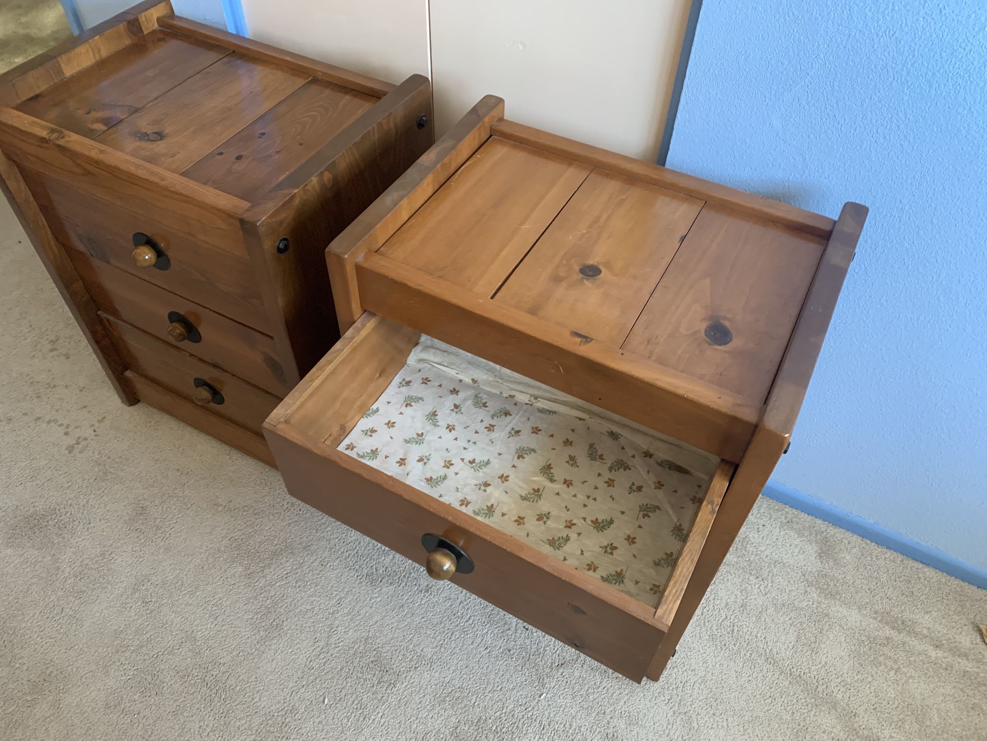 Two Solid-Wood Nightstands